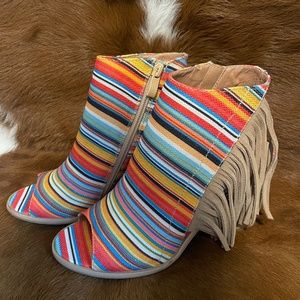 serape fringe heels
